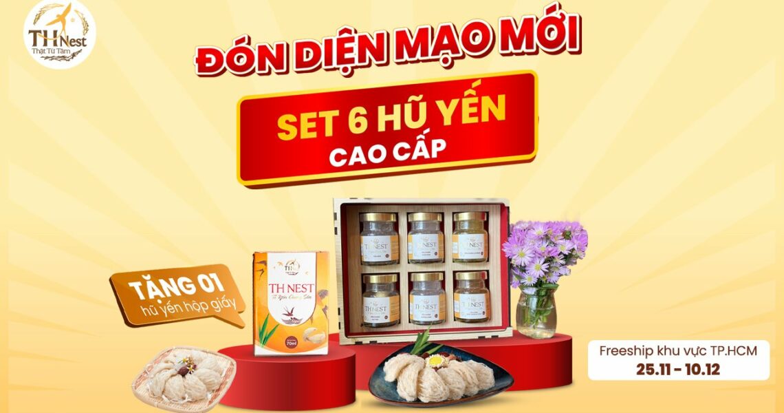 Mua 1 Tặng 1 - Chào đón diện mạo mới Set 6 hũ yến chưng sẵn cao cấp THNEST