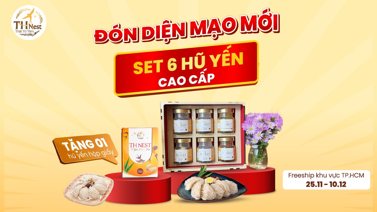 Mua 1 Tặng 1 - Chào đón diện mạo mới Set 6 hũ yến chưng sẵn cao cấp THNEST